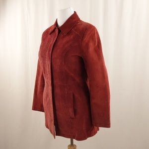 Cherokee Rust Leather Suede Hip Length Jacket Coat